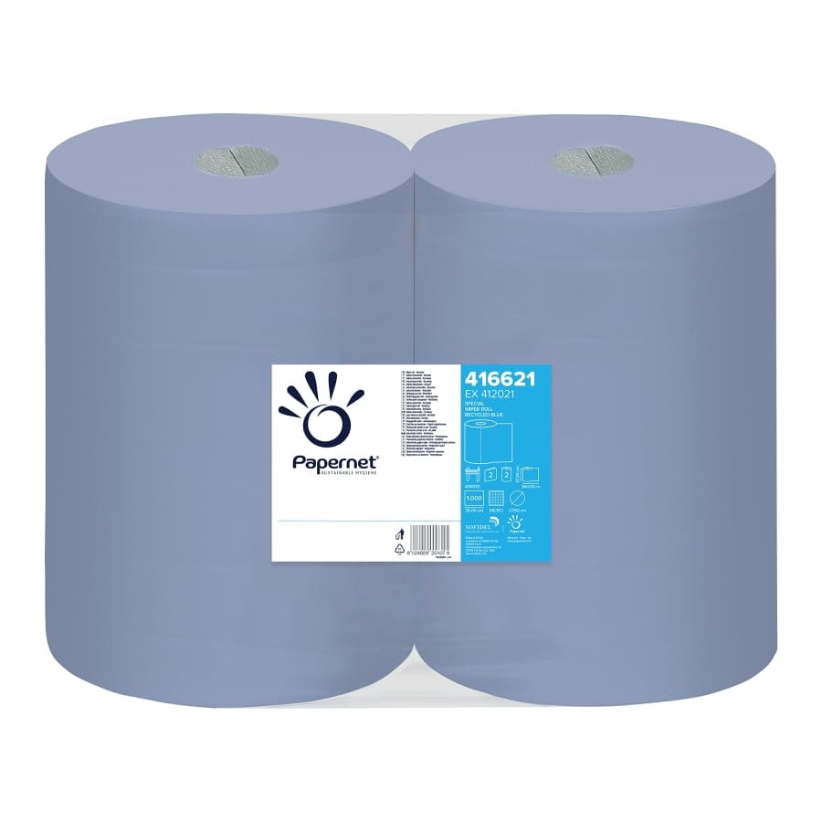 Papernet Industrieputztuchrolle 2-lagig blau, 37 cm breit