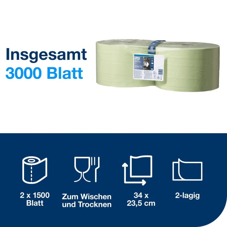 Tork Industrie Papierwischtücher 2-lagig grün