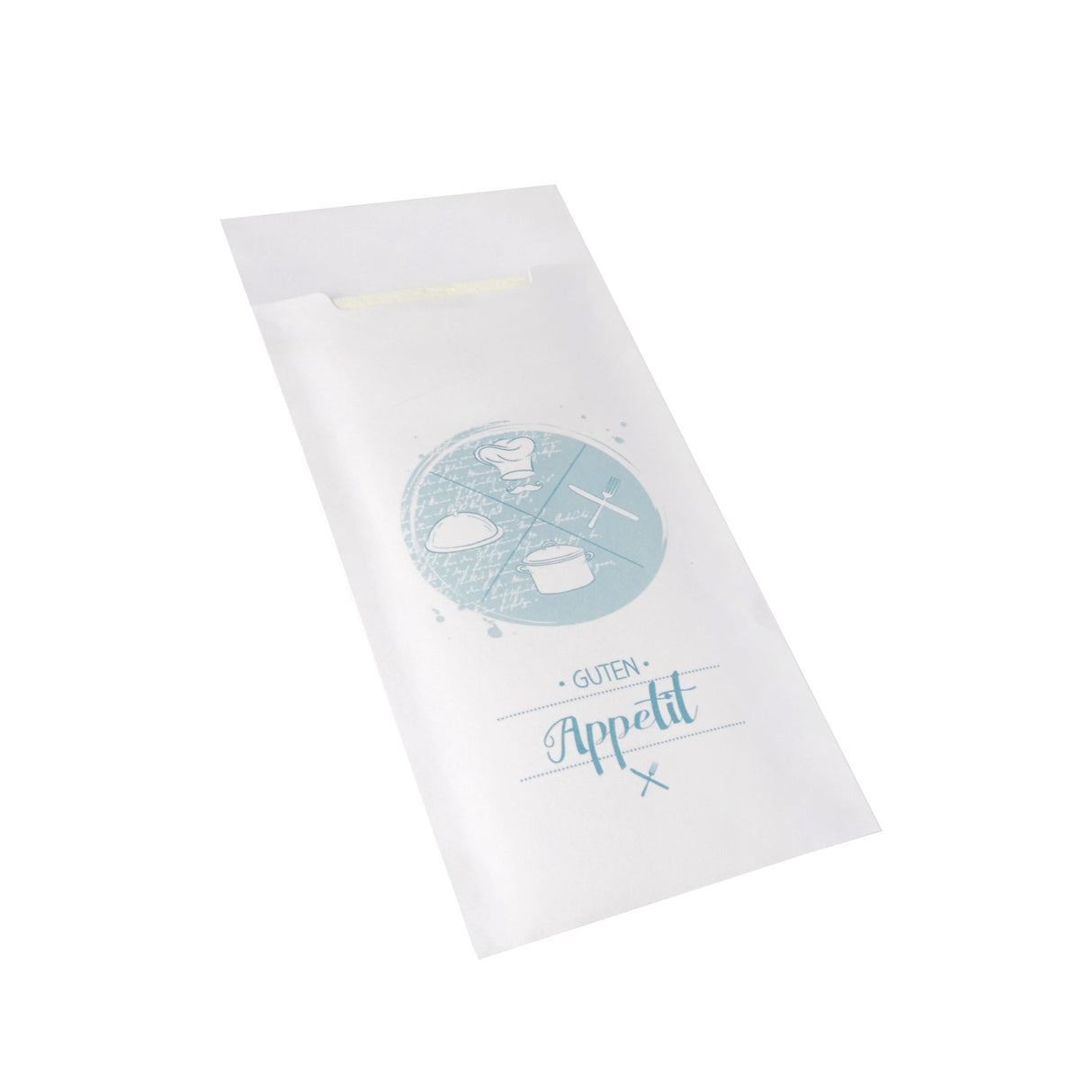 Papstar Bestecktaschen mit Aufdruck, 20 x 8,5 cm, 2-lagig 1 Packung (520 Stück), Guten Appetit