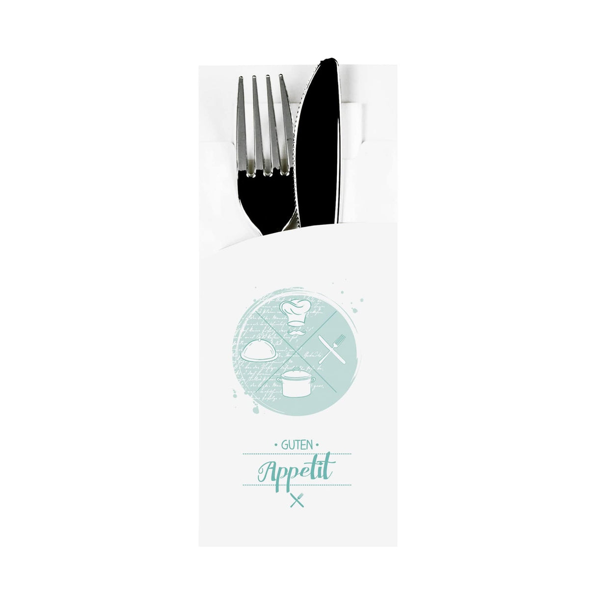 Papstar Bestecktaschen mit Aufdruck, 20 x 8,5 cm, 2-lagig
