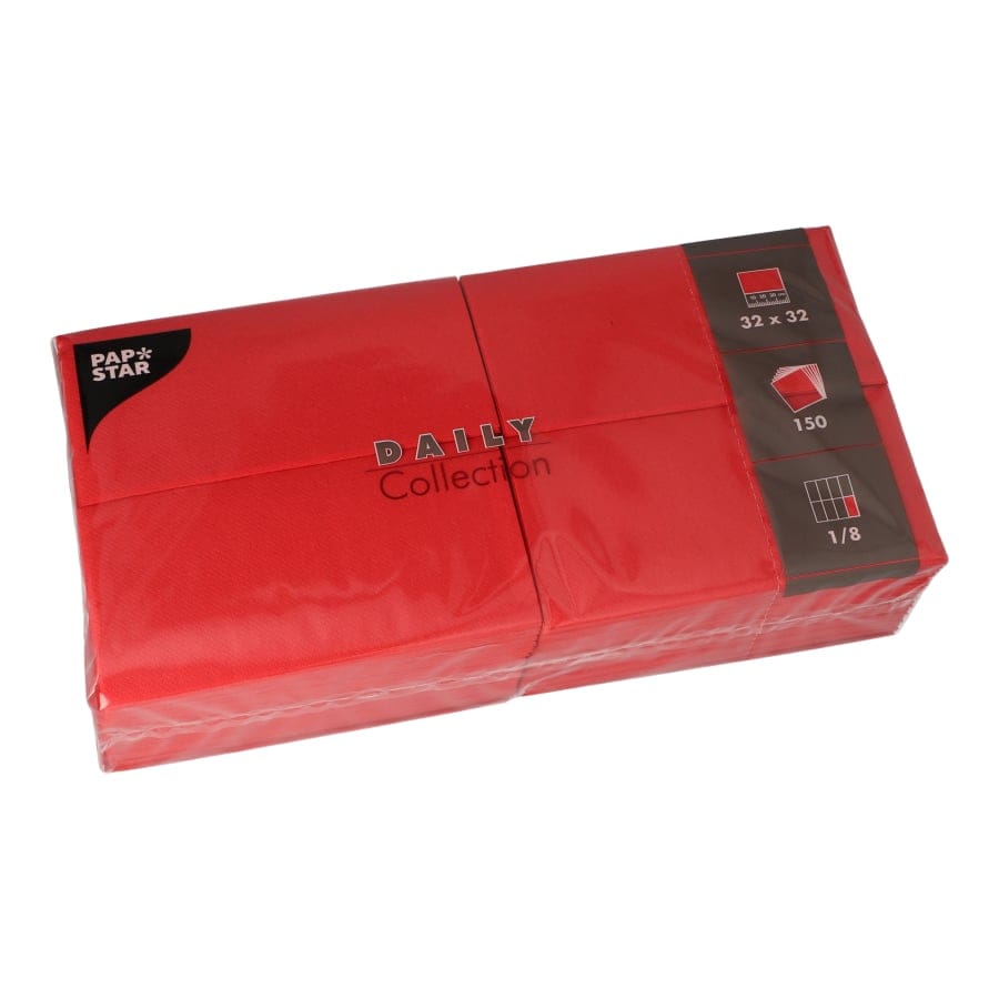 Papstar DAILY Collection Servietten, 32x32 cm, 1/8 Falz, rot