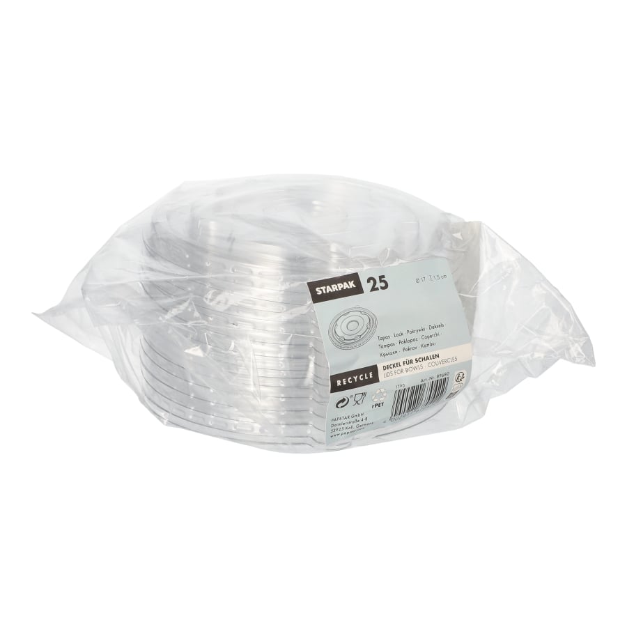 Papstar Deckel R-PET, Ø 17 cm, für Zuckerrohrschalen