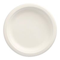 Papstar Pure Einwegteller, Zuckerrohr, Ø 15 cm 1 Packung (50 Stück), Weiß