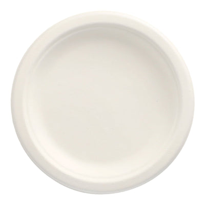 Papstar Pure Einwegteller, Zuckerrohr, Ø 15 cm 1 Packung (50 Stück), Weiß