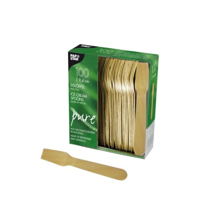 Papstar Pure Eislöffel Holz