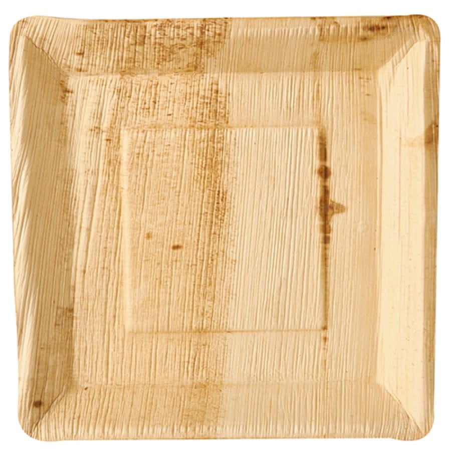 Papstar Pure Teller Palmblatt, eckig 1 Packung (25 Stück), 25 x 25 x 2,5 cm