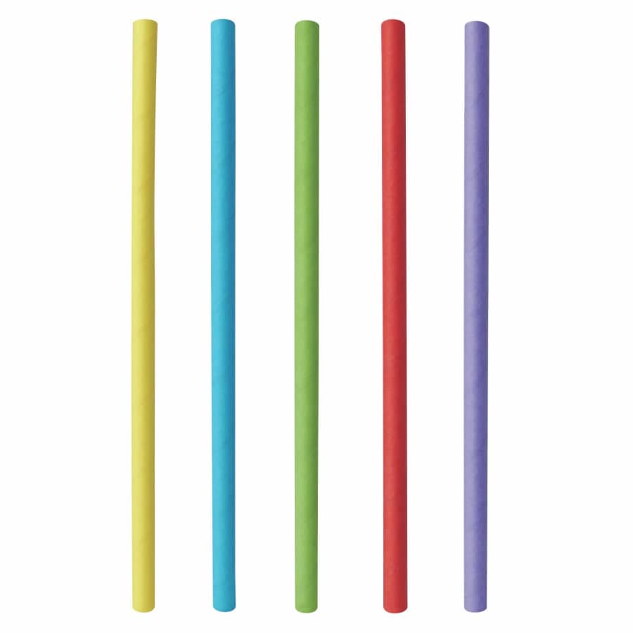 Papstar Shake Strohhalm, Papier Ø 8 mm · 25 cm farbig sortiert
