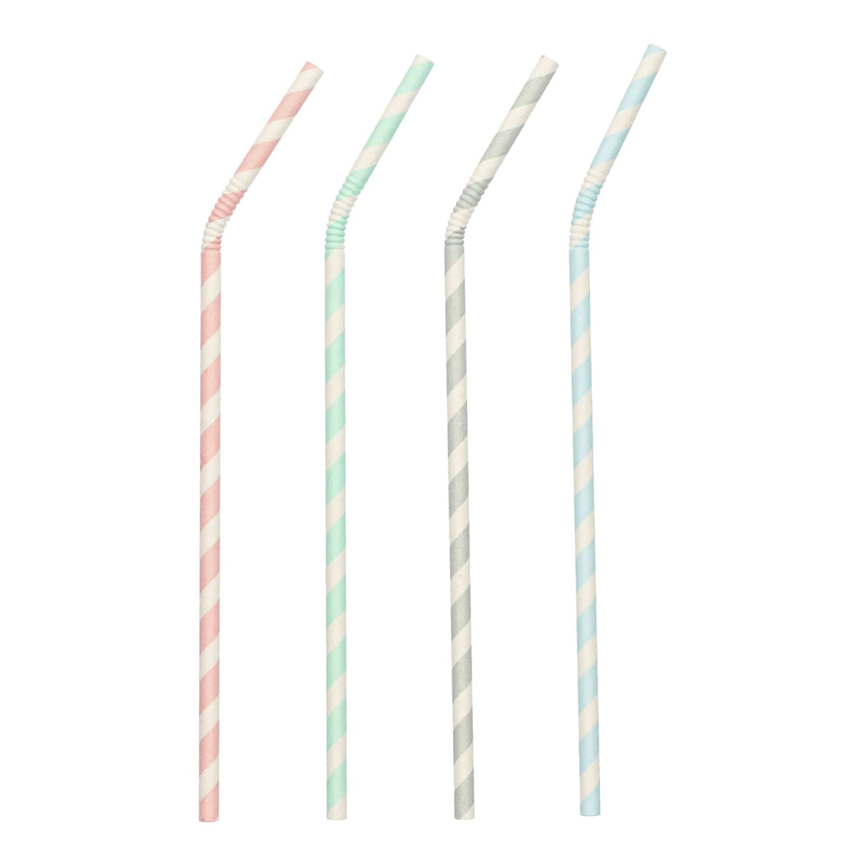 Papstar Stripes Papier Trinkhalme, flexibel