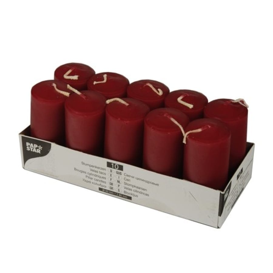 Papstar Stumpenkerzen bordeaux