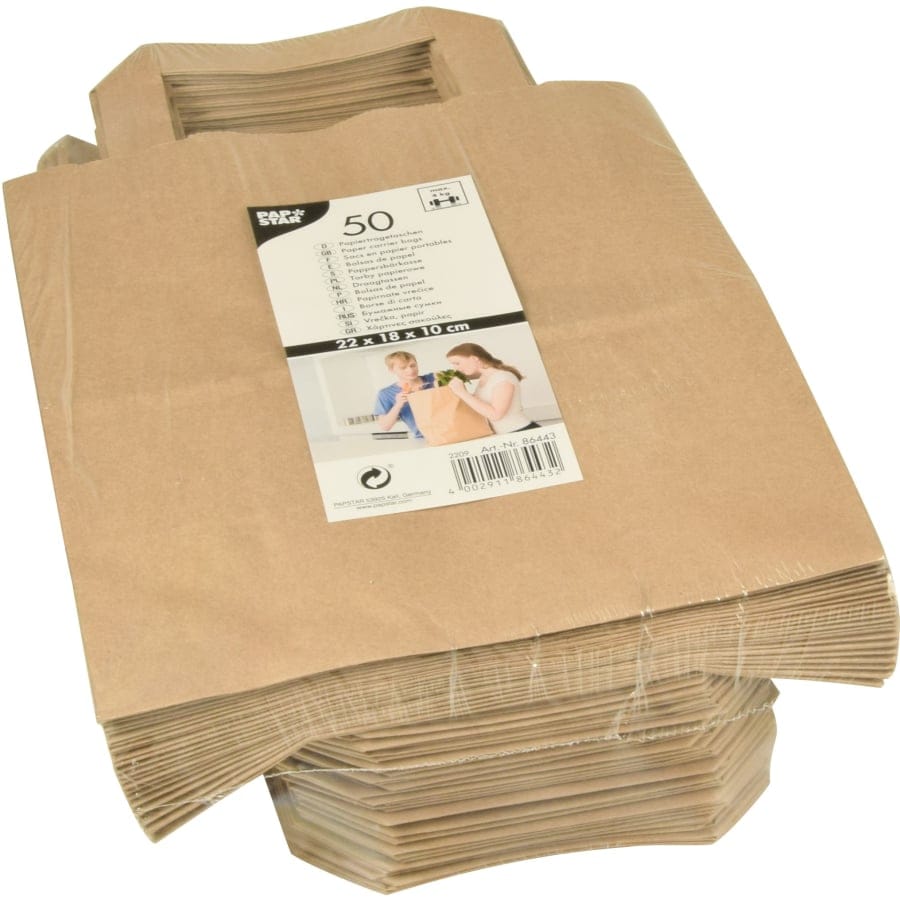 Papstar Tragetaschen, 22 x 18 x 10 cm, braun