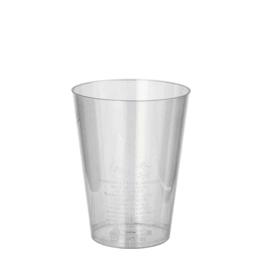 Papstar Trinkbecher, 0,2 l, glasklar, mit Füllstrich