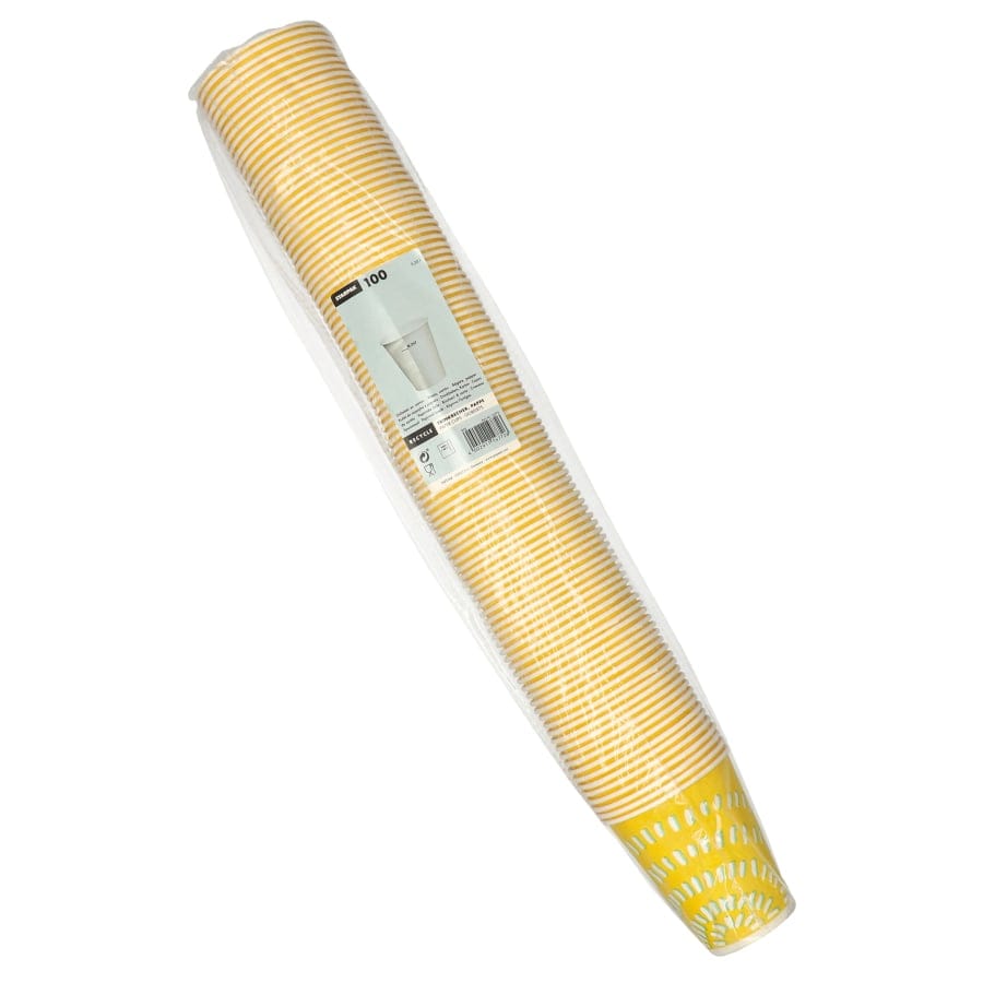 Papstar Trinkbecher 0,3 l, Pappe, gelb
