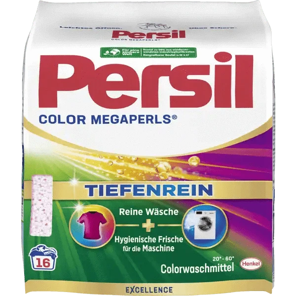 Persil Color Megaperls Waschmittel Tabs, Tiefenrein für strahlend saubere Wäsche und hygienische Frische.