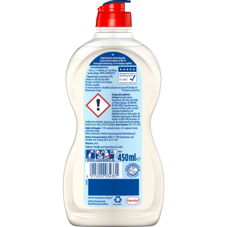 Pril Senitive Aloe Vera Geschirrspülmittel, hautschonende Formel