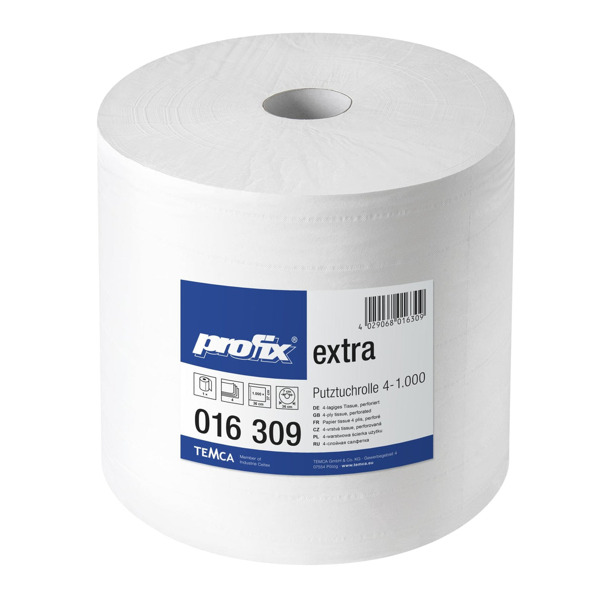 profix® extra Putztuchrolle, 36,6 x 36 cm, 4-lagig, hochweiß