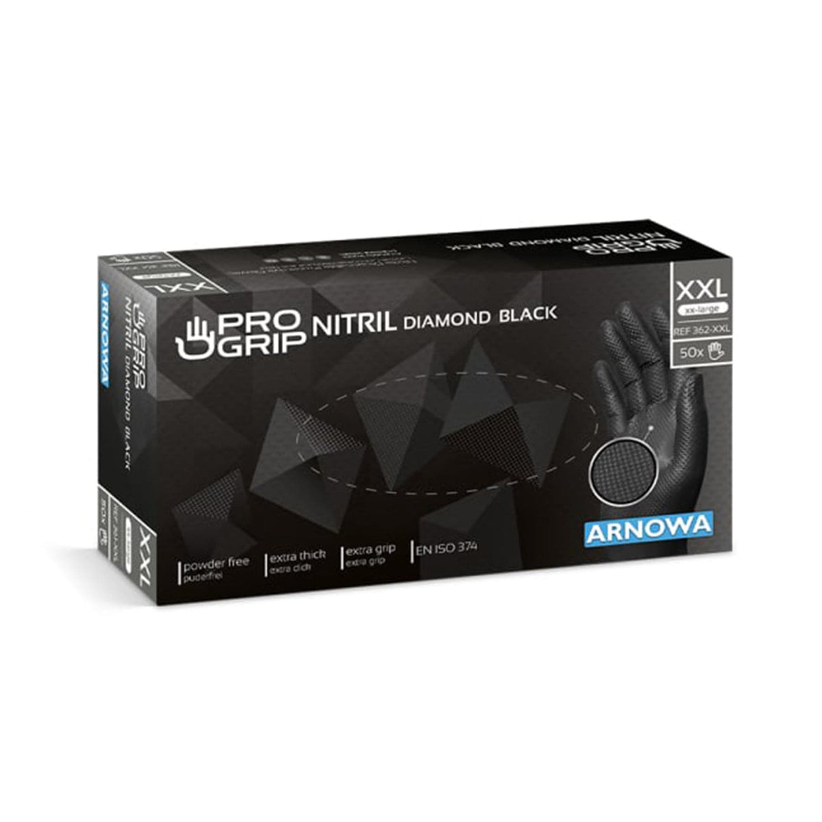 PROGRIP Nitril Diamond Black Einmalhandschuhe, puderfrei, schwarz Variante 5
