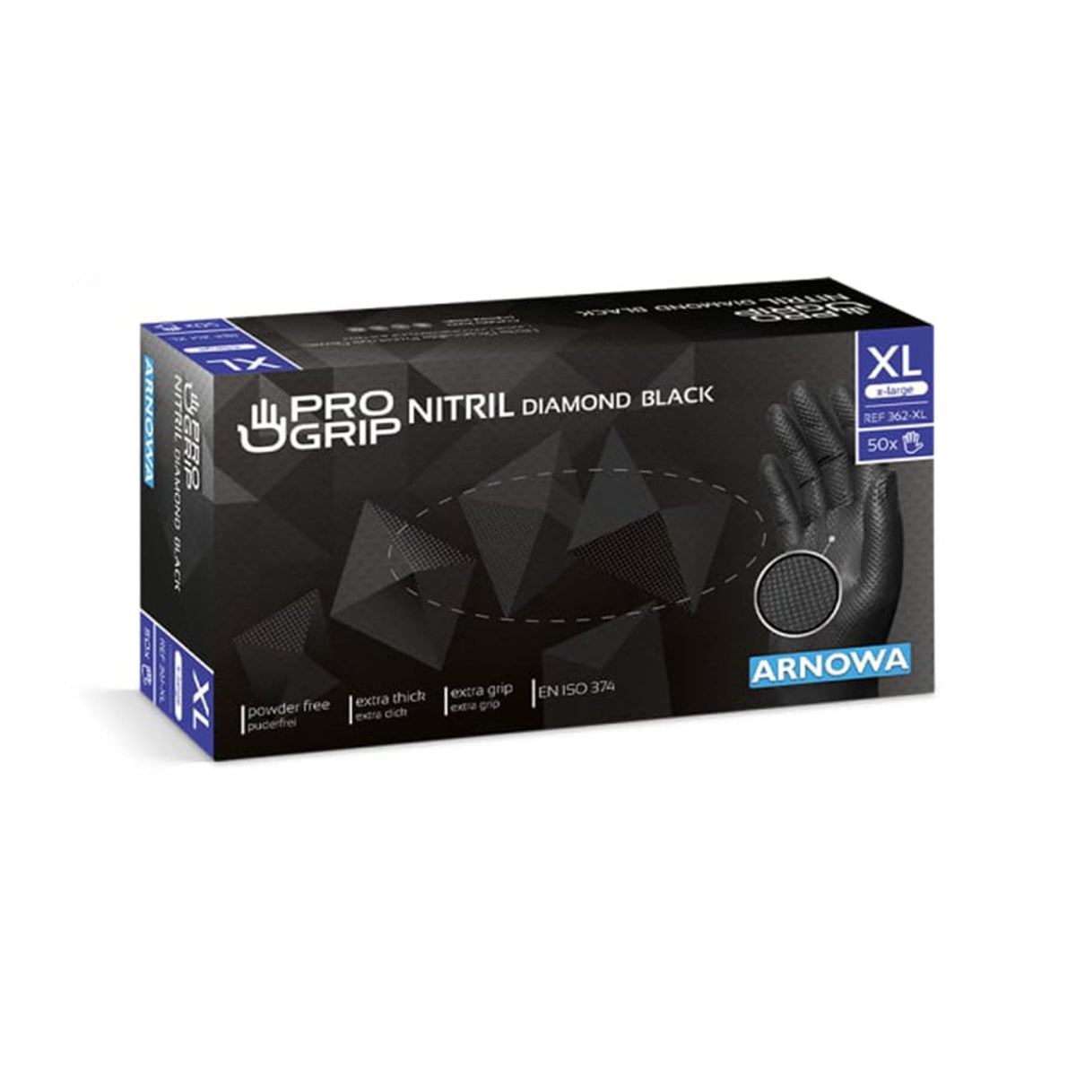 PROGRIP Nitril Diamond Black Einmalhandschuhe, puderfrei, schwarz Variante 6