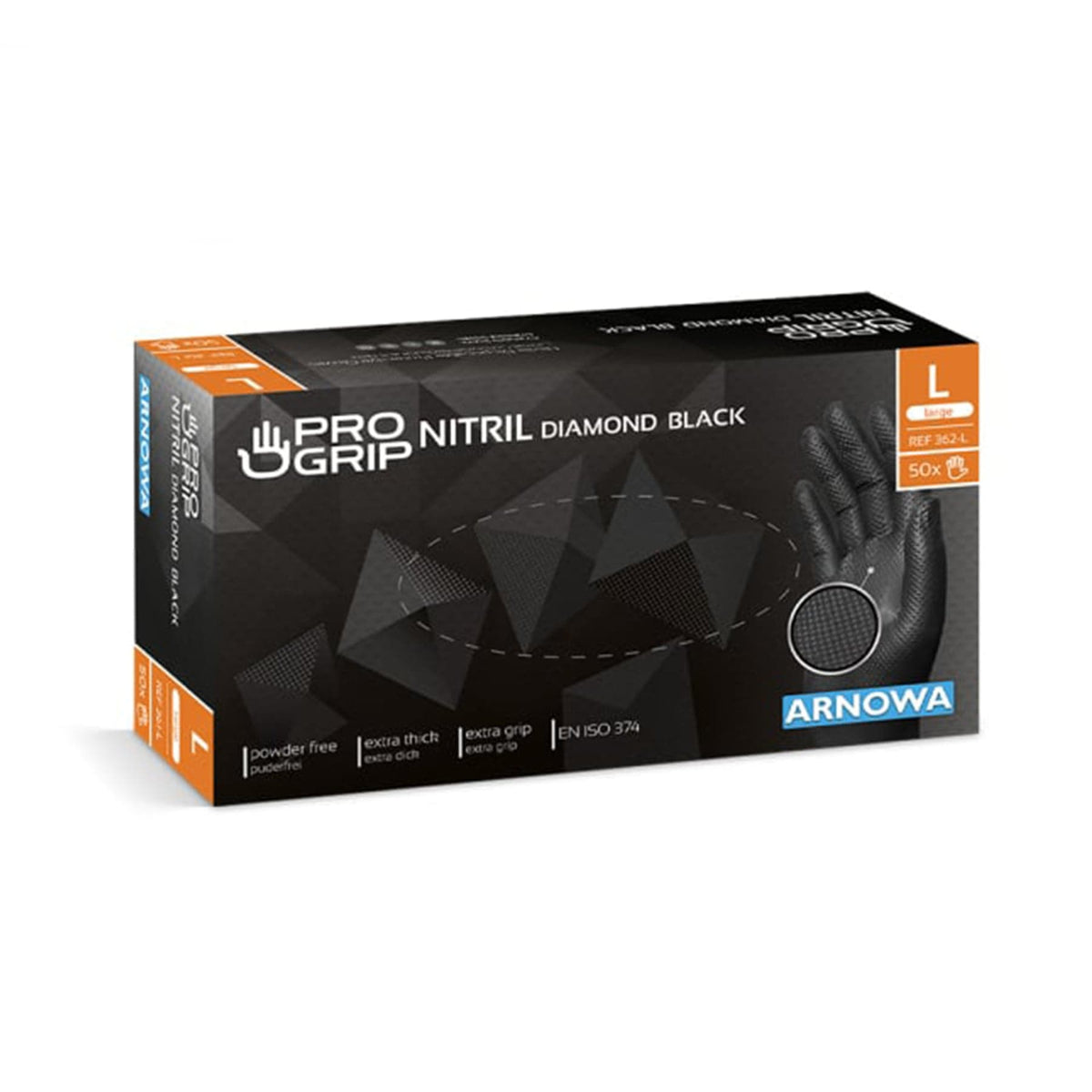 PROGRIP Nitril Diamond Black Einmalhandschuhe, puderfrei, schwarz Variante 7