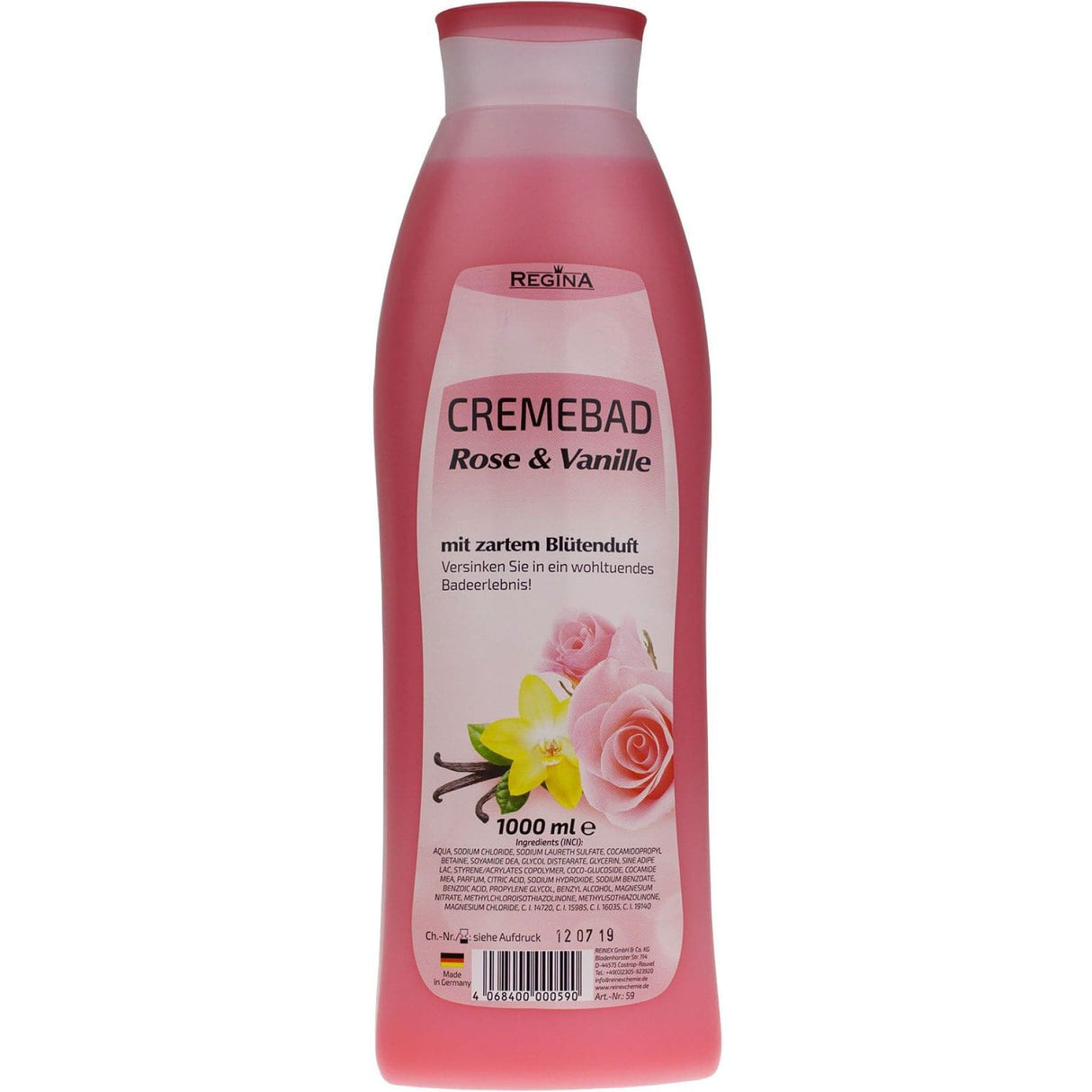 Regina Cremebad, 1000 ml 1000 ml, Rose Vanille