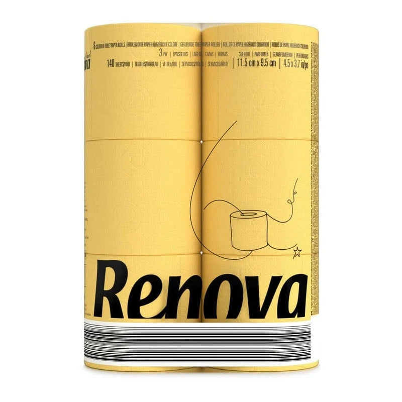 Gelbes Toilettenpapier 6er Pack