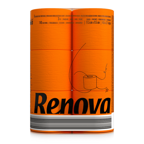 Orangenes Toilettenpapier 6er Pack