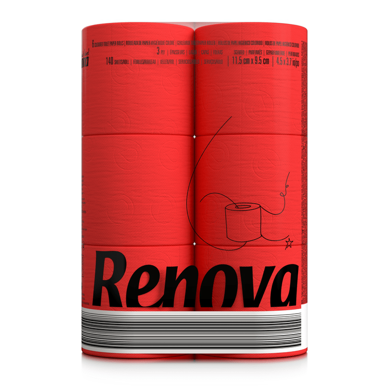 Rotes Toilettenpapier 6er Pack