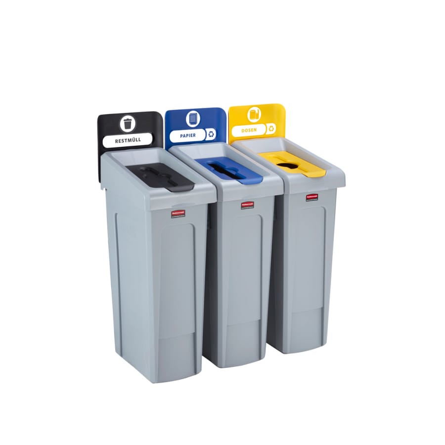 Rubbermaid Mülltrennsystem Slim Jim®, 3 Fächer à 87 Liter