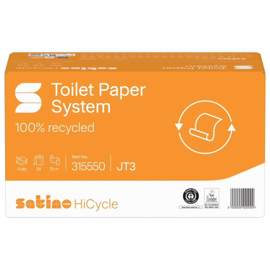 Satino HiCycle Toilettenpapier Großrolle, 3-lagig, hochweiß, JT3