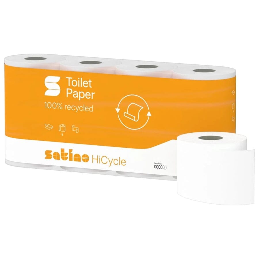 Satino HiCycle Toilettenpapier Kleinrolle, 2-lagig, weiß, MT1