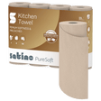 Satino PureSoft Küchenrolle aus 100 % Recyclingkarton, umweltfreundlich und besonders saugstark.