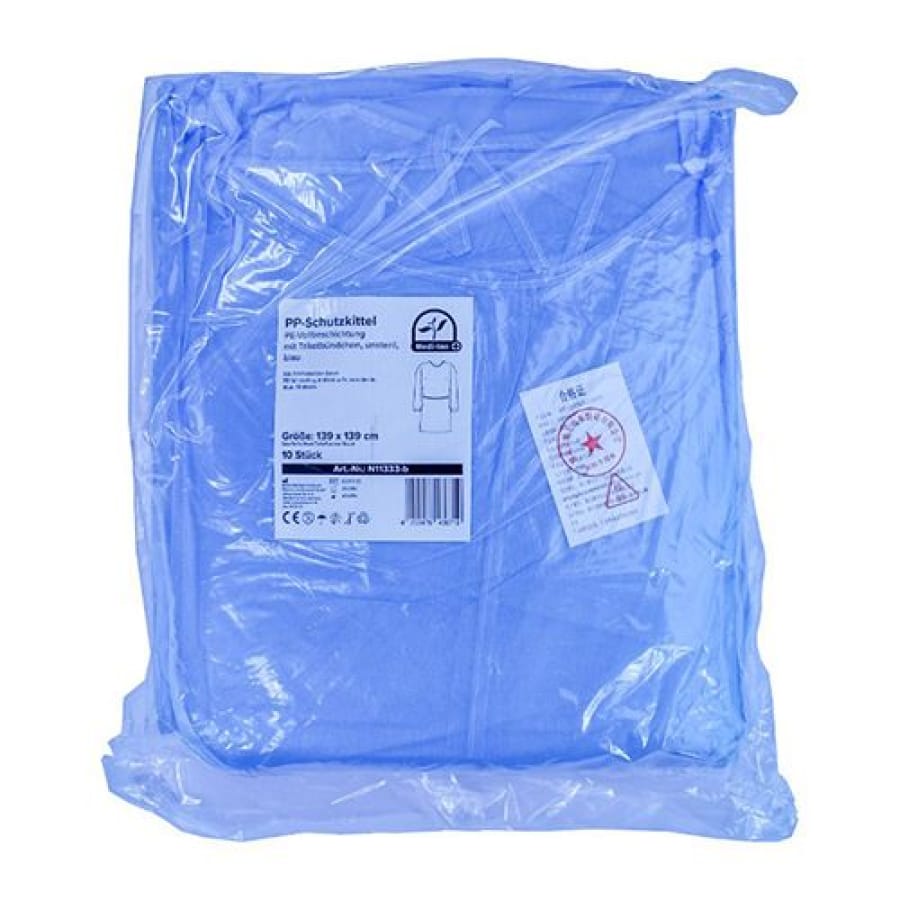 Schutzkittel 140 x 160 cm, PE-Vollbeschichtung, blau Karton 10 × 10 Stück