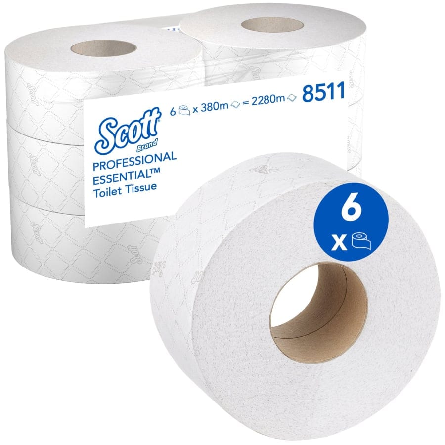 SCOTT® Essential™ 380 Toilettenpapier, Maxi Jumbo, weiß
