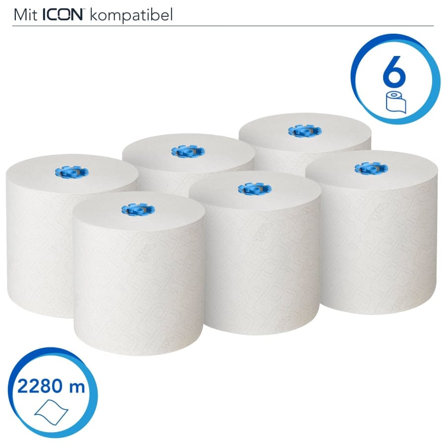 SCOTT® Essential™ Rollenhandtücher, 1-lagig, weiß, Großrolle
