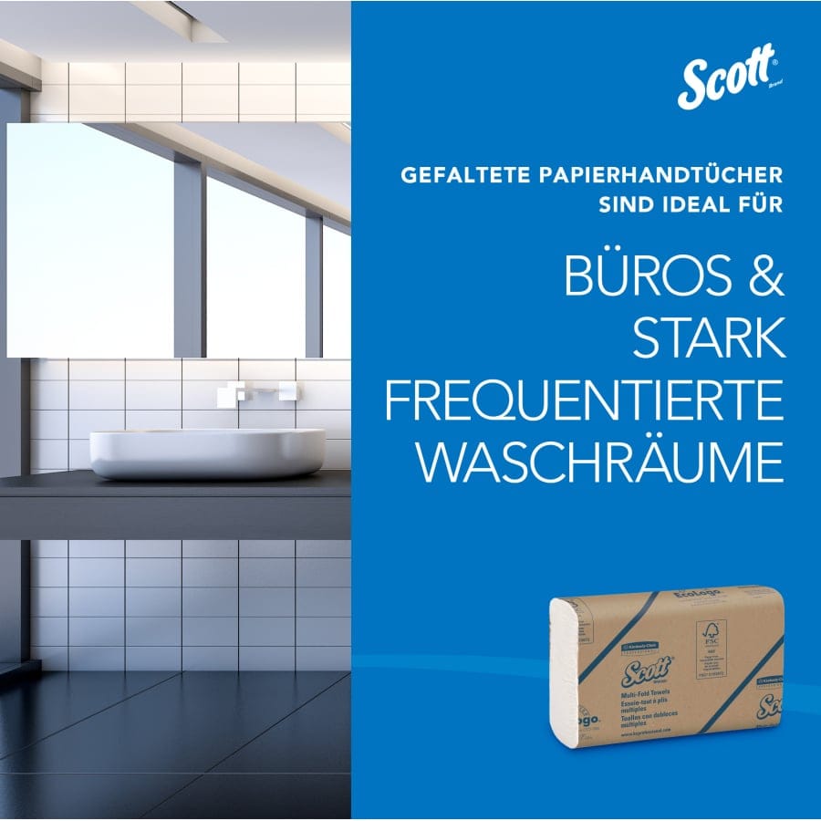 SCOTT® Multifold Papierhandtücher, 1-lagig, Z-Falz, 23,5 x 23 cm