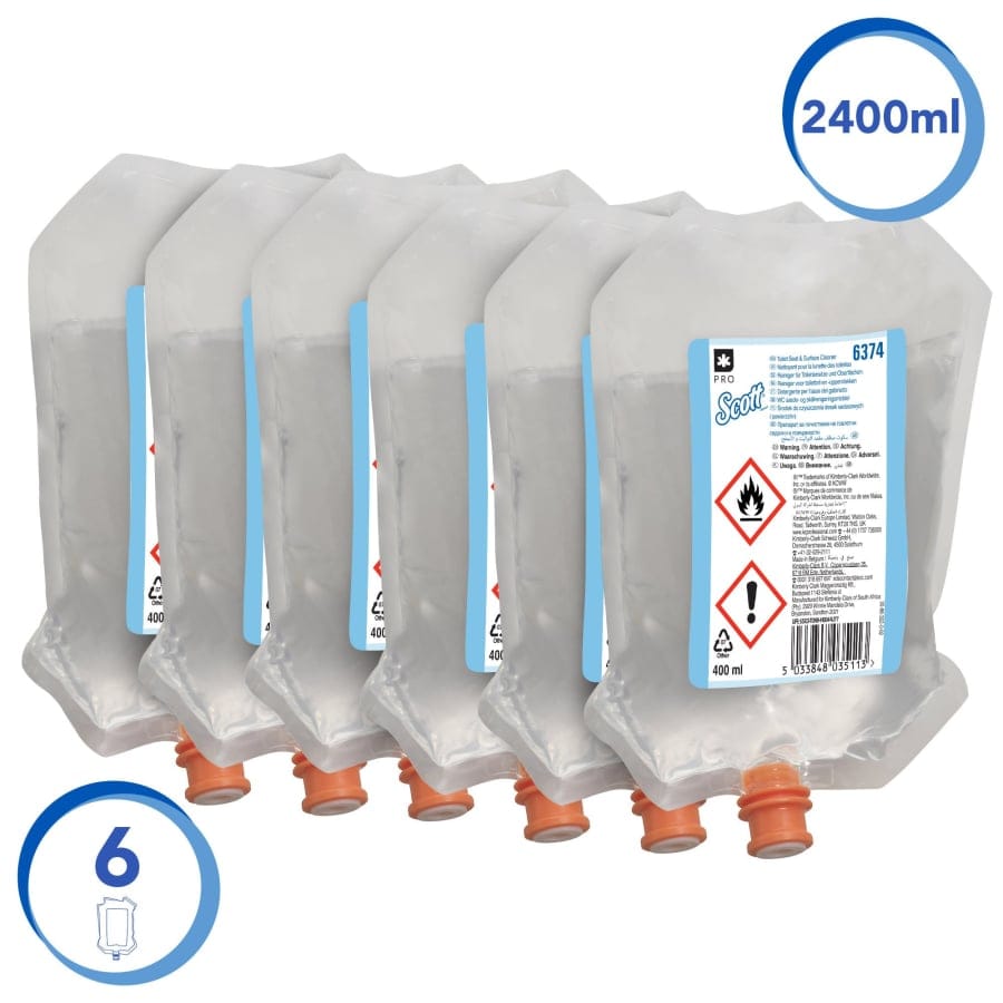 SCOTT® Toilettensitzreinger Nachfüllbeutel, 6 x 400 ml