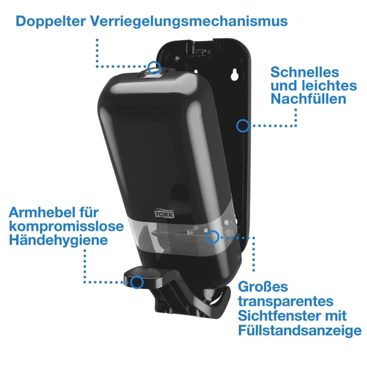 Tork Seifen Desinfektionsmittelspender Armhebel S4 Hygieneanwendung