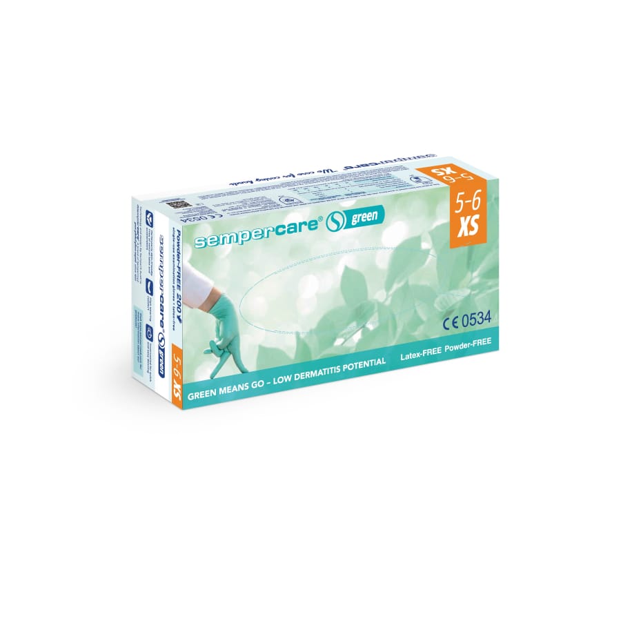 Sempercare® Untersuchungshandschuhe Green, Nitril 1 Karton = 10 x 200 Stück = 2000 Stück, Größe XS