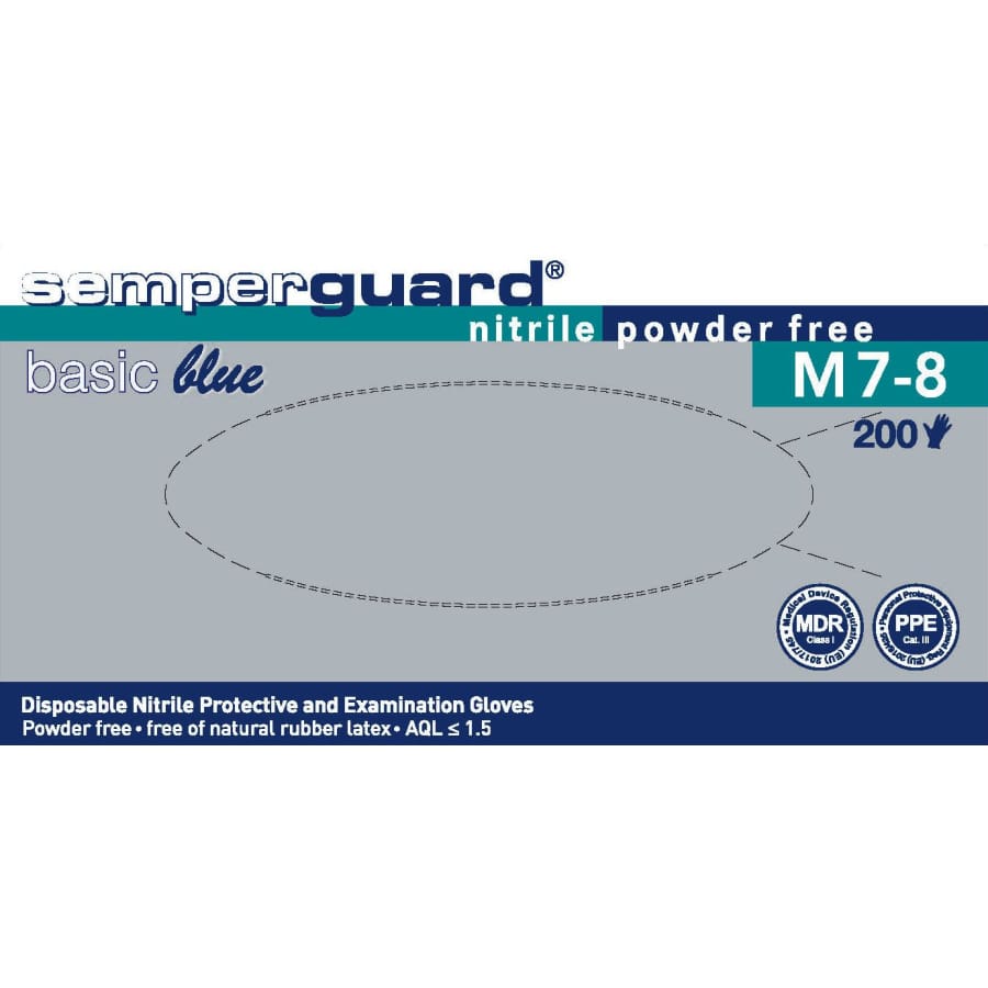 Semperguard® Basic Blue Einmalhandschuhe, puderfrei