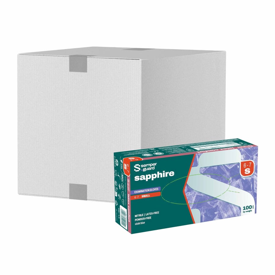 Semperguard® sapphire Nitrilhandschuhe, puderfrei, violettblau S (6-7) – 1 Karton (1.000 Stück)