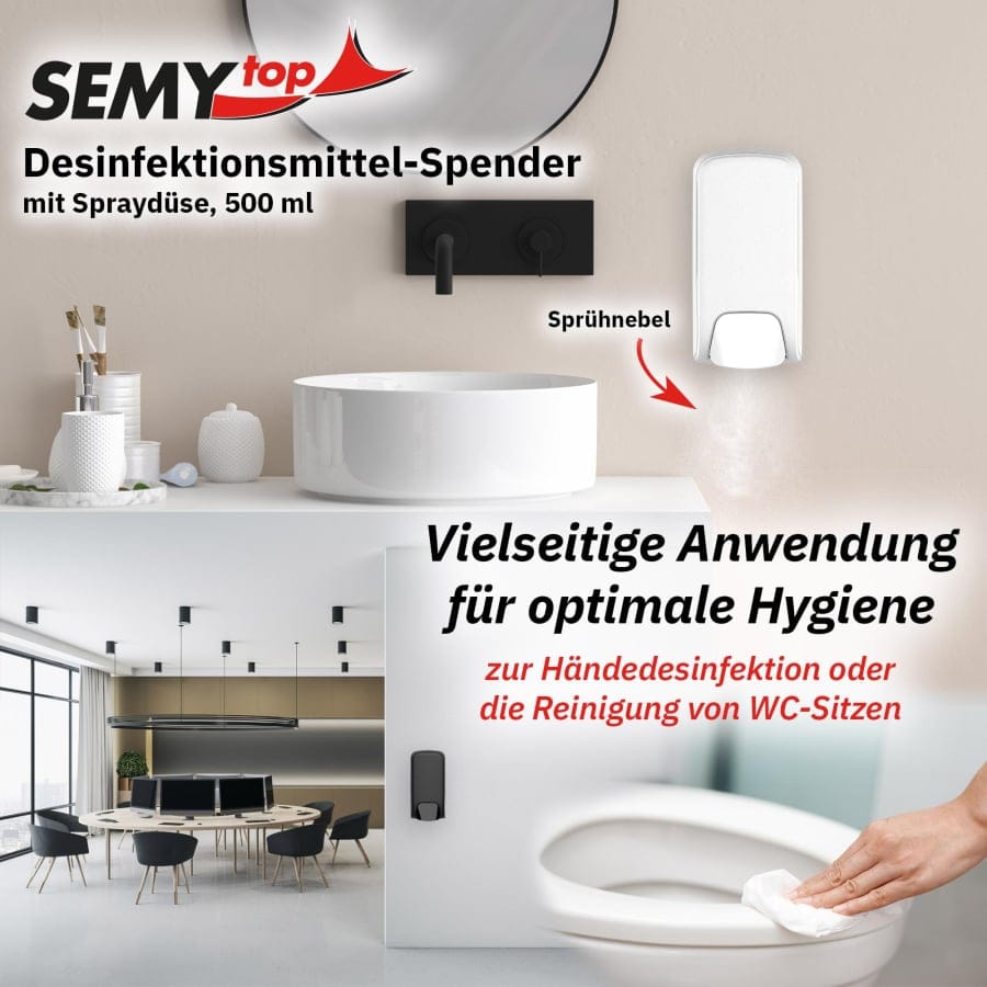 Semytop Desinfektionsmittelspender, weiß matt, 500 ml