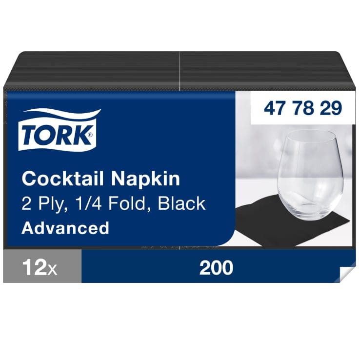 Tork Advanced Cocktailservietten schwarz 2-lagig Tissue