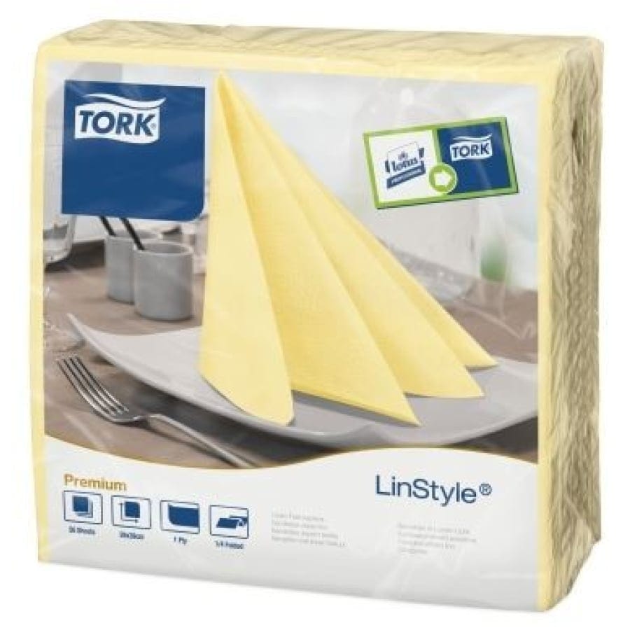 Tork LinStyle Dinnerservietten Airlaid mitternachtsblau Champagner
