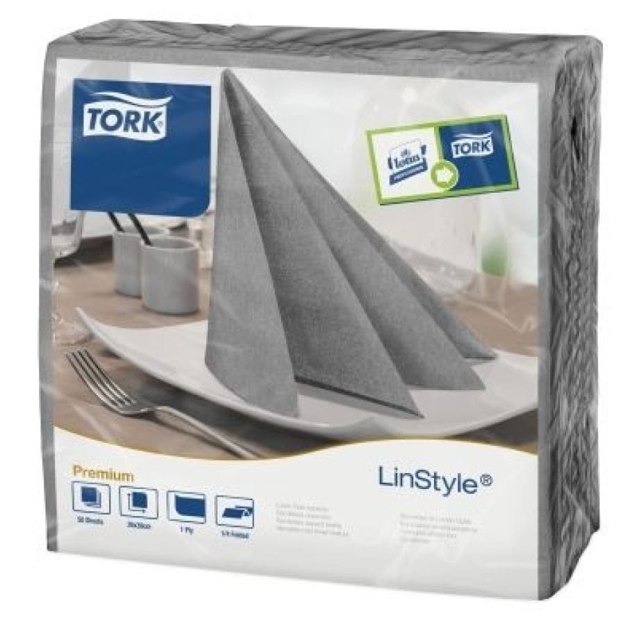 Tork LinStyle Dinnerservietten Airlaid mitternachtsblau Kakao