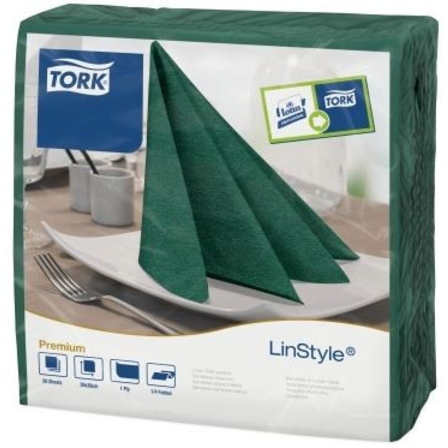 Tork LinStyle Dinnerservietten Airlaid mitternachtsblau Piniengrün