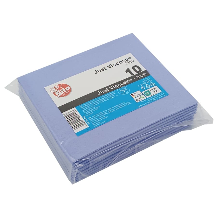Sito Feuchtwischtuch Just Viscose +, ca. 40 x 35 cm 1 Packung = 10 Stück, Farbe: blau