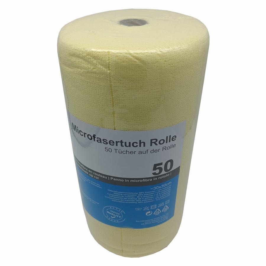 Sito Microfasertuch auf der Rolle, 200 g/m² 1 Karton = 6 Rollen à 50 Stück, Farbe: gelb