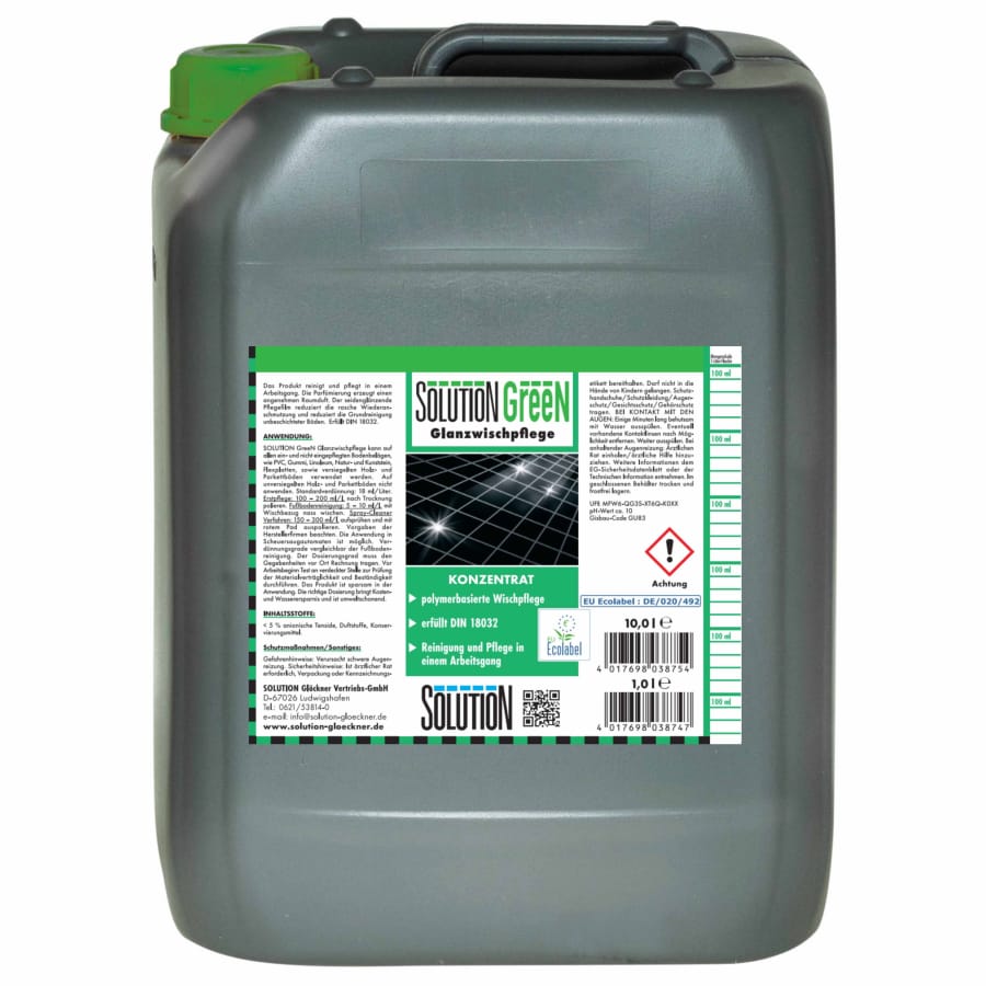 Solution GreeN Glanzwischpflege Konzentrat 10 Liter Kanister