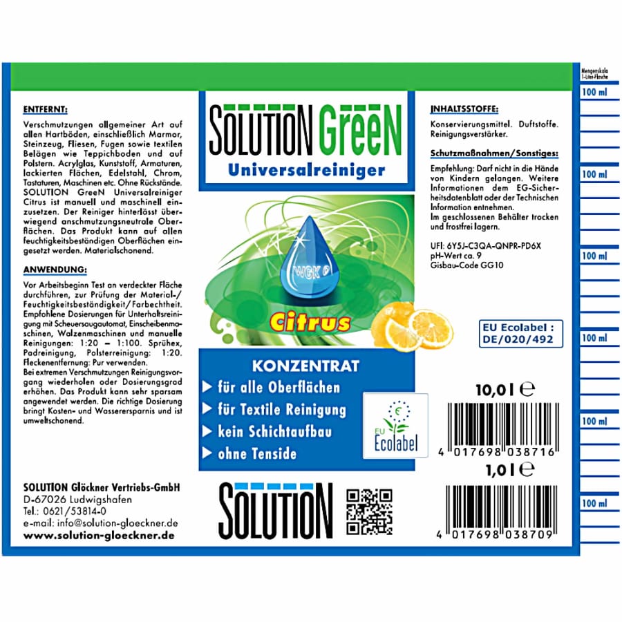 Solution GreeN Universalreiniger Citrus, Konzentrat