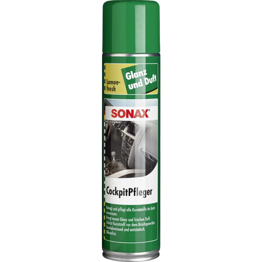SONAX Cockpitreiniger, frischer Duft – 400 ml - Sprühdose Lemon Fresh
