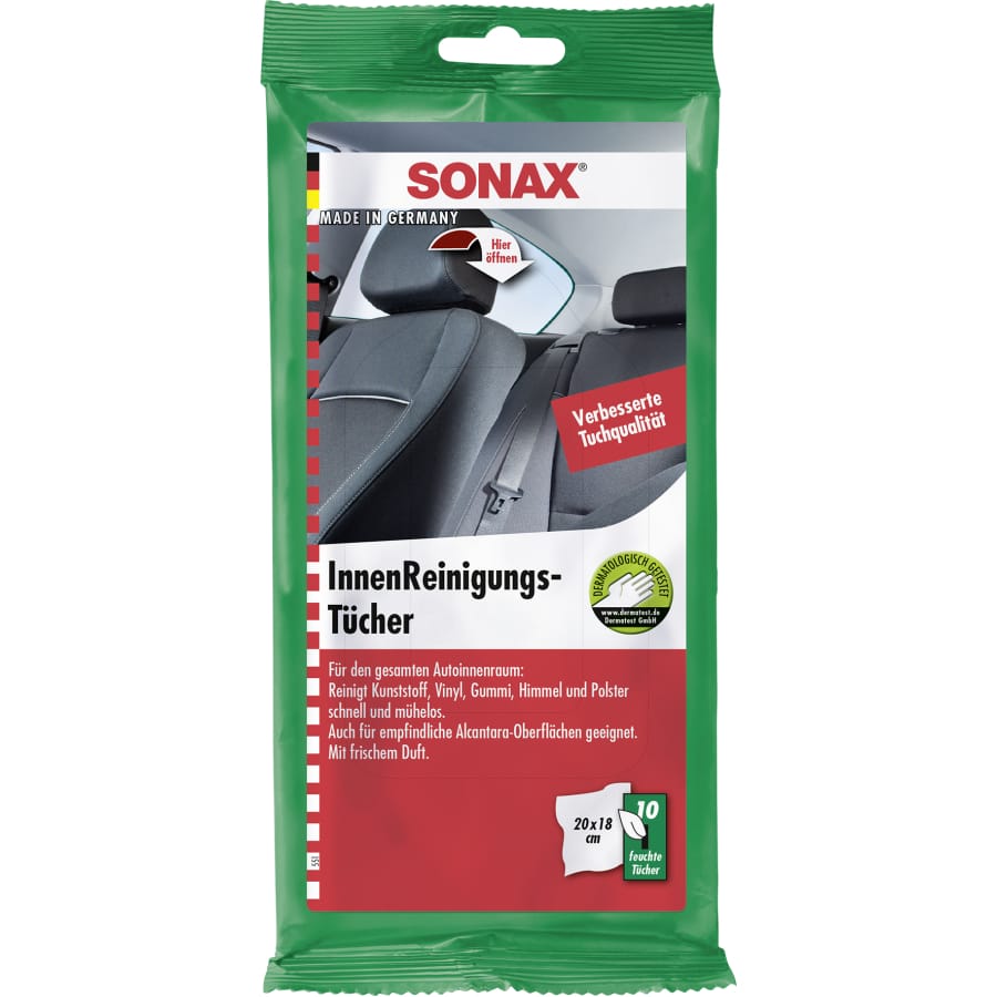 SONAX Reinigungstücher für den Fahrzeuginnenraum 10 Tücher Beutel